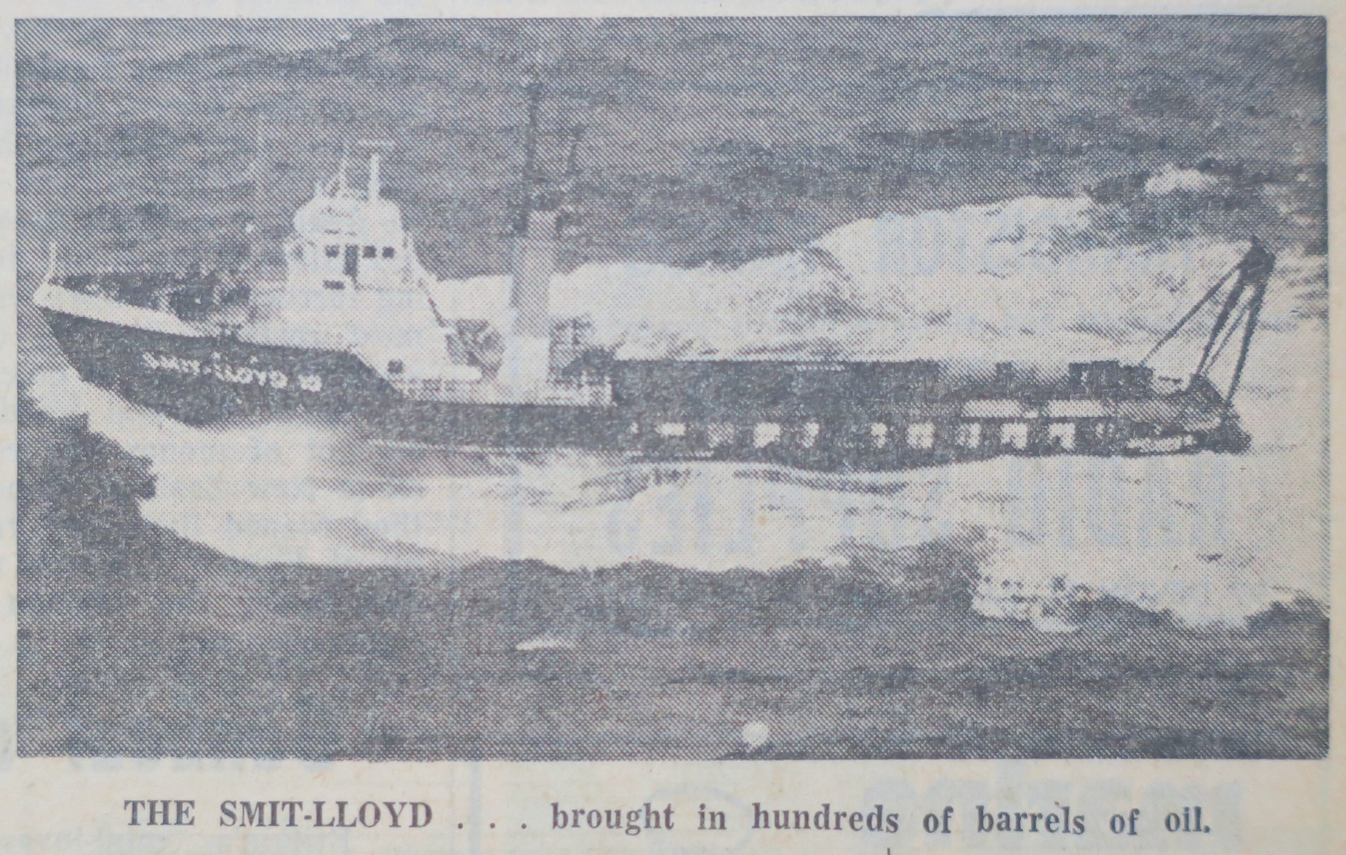 The Smit-Lloyd brought in hundreds of barrels of oil (Taranaki Herald 20 March 1969)