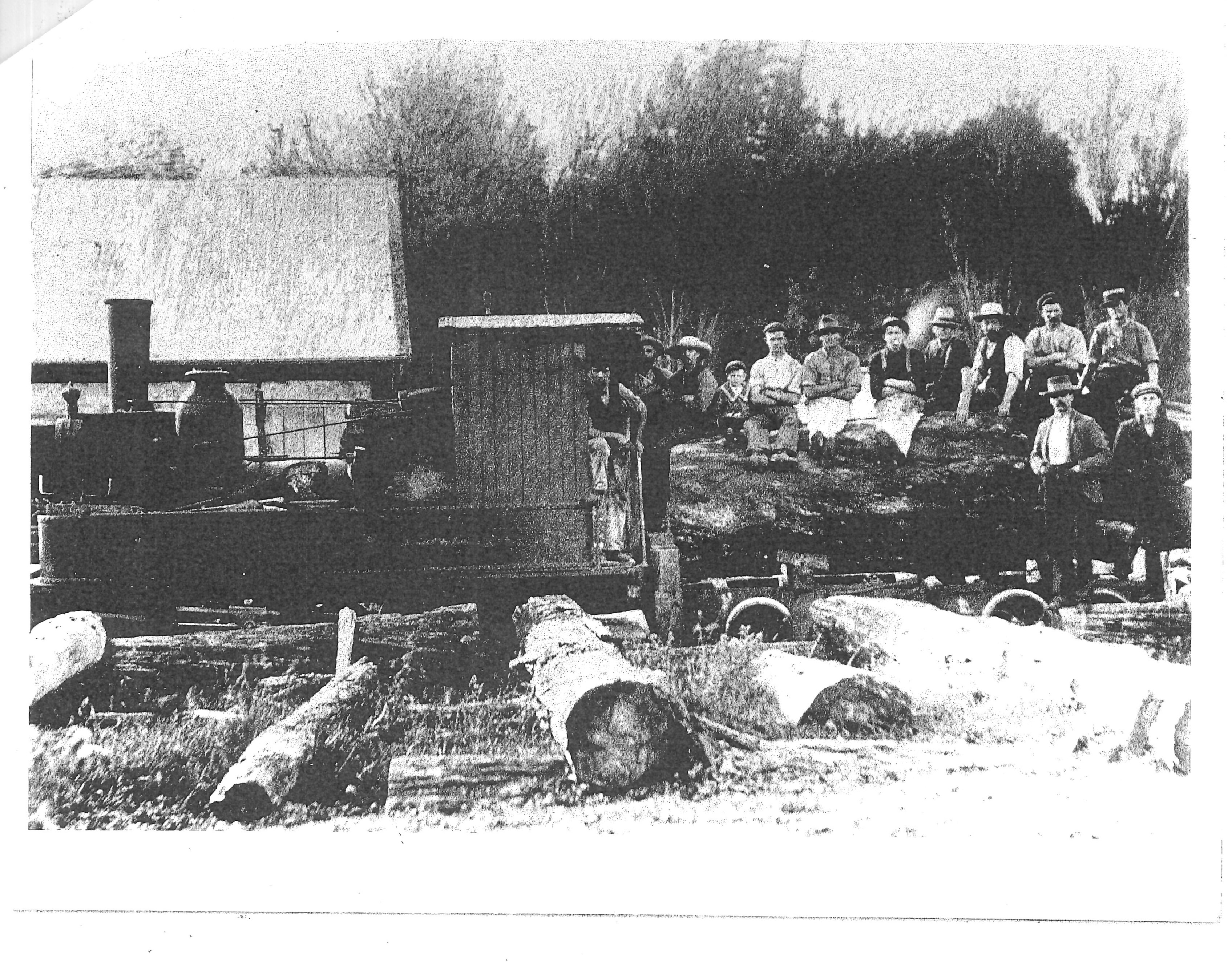 Robsons Mill At Ngaere 1883 To 1903 John Harrison Robson With Hat And Hands On Waist Peter Bowden Family Collection