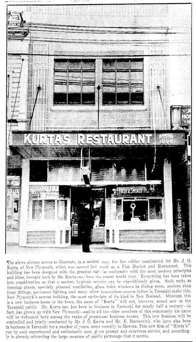 Kurta's Restaurant TDN 1940